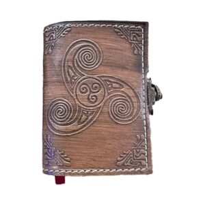 Mini Triple Spiral Leather Journal - Leather Journals - Wyrdraven Journals - www.wyrdravven.co.uk