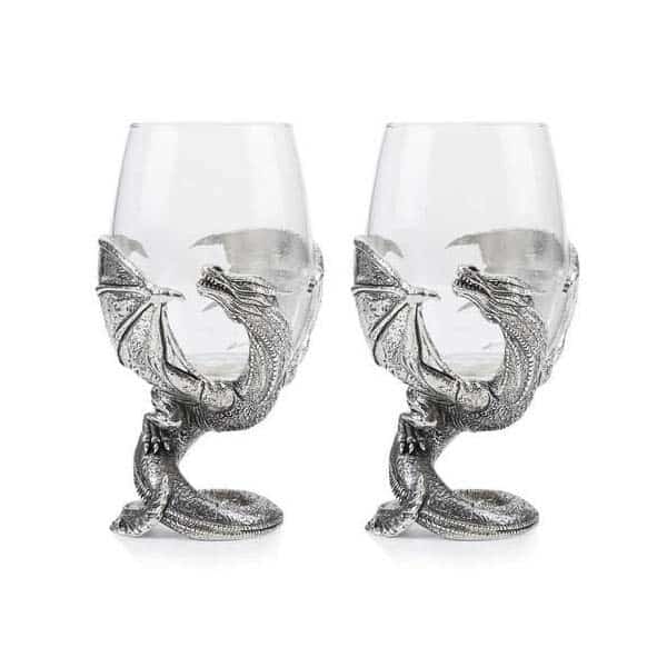 Pewter Dragon Wine Glass - Wyrdraven Items From Pewter - www.wyrdraven.co.uk