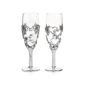 Pewter Lovebird Champage Glasses - Wyrdraven Items From Pewter - www.wyrdraven.co.uk