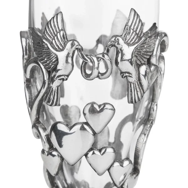 Pewter Lovebird Champage Glasses - Wyrdraven Items From Pewter - www.wyrdraven.co.uk