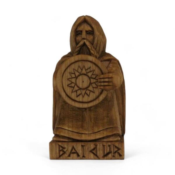 Hand Carved Wooden Figurine Baldur - Wyrdraven Viking Figurines - www.wyrdraven.co.uk