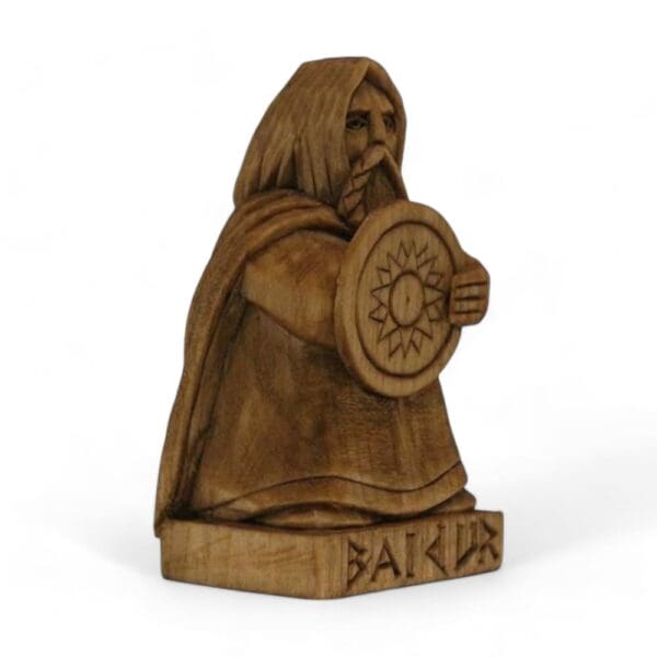 Hand Carved Wooden Figurine Baldur - Wyrdraven Viking Figurines - www.wyrdraven.co.uk