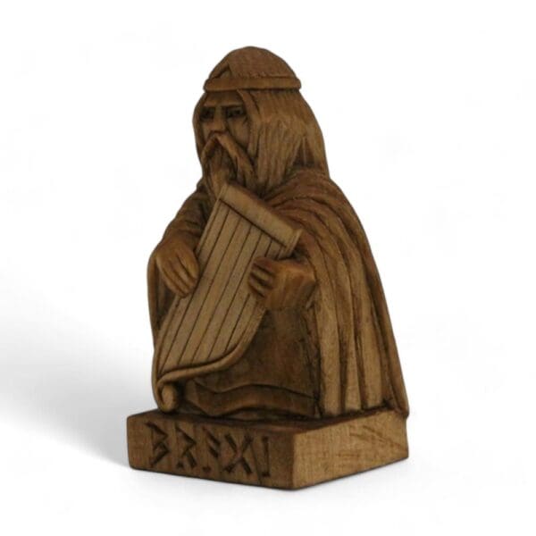 Hand Carved Wooden Figurines Bragi - Wyrdraven Viking Figurines - www.wyrdraven.co.uk