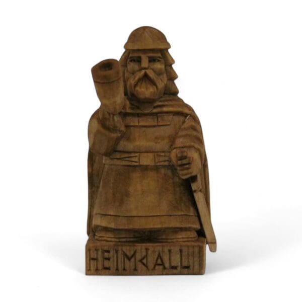 Hand Carved Wooden Figurine Heimdall - Wyrdraven Viking Figurines - www.wyrdraven.co.uk