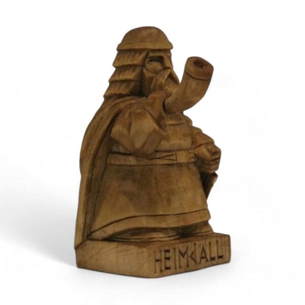 Hand Carved Wooden Figurine Heimdall - Wyrdraven Viking Figurines - www.wyrdraven.co.uk