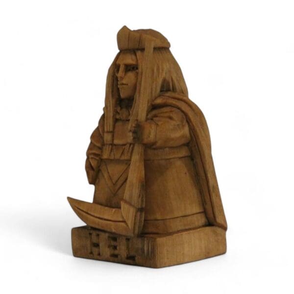 Hand Carved Wooden Figurine Hel - Wyrdraven Viking Figurines - www.wyrdraven.co.uk