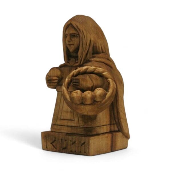 Hand Carved Wooden Figurine Idunn - Wyrdraven Viking Figurines - www.wyrdraven.co.uk