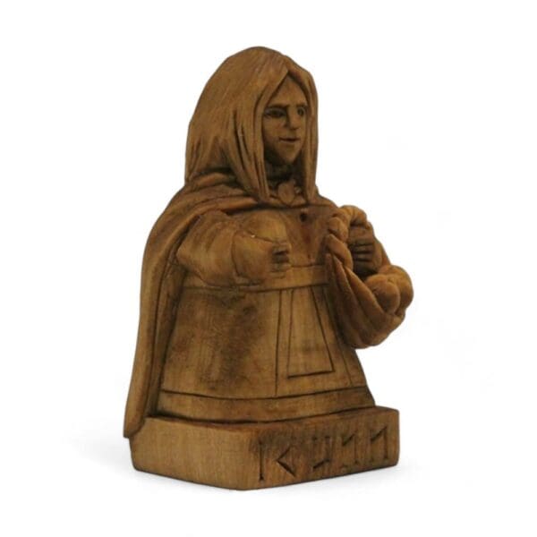 Hand Carved Wooden Figurine Idunn - Wyrdraven Viking Figurines - www.wyrdraven.co.uk