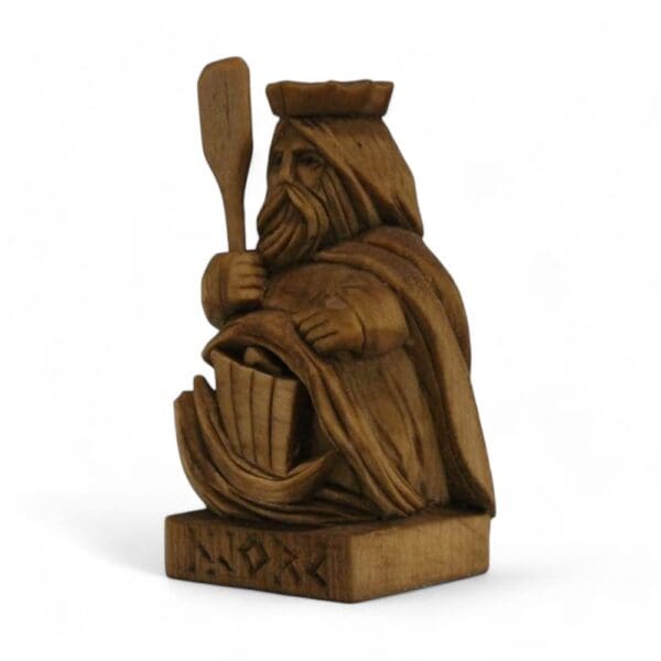 Hand Carved Wooden Figurine Njord - Wyrdraven Viking Figurines - www.wyrdraven.co.uk