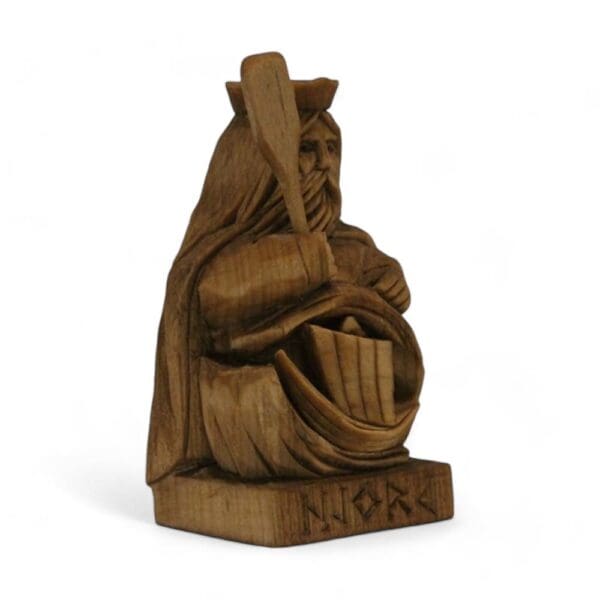 Hand Carved Wooden Figurine Njord - Wyrdraven Viking Figurines - www.wyrdraven.co.uk