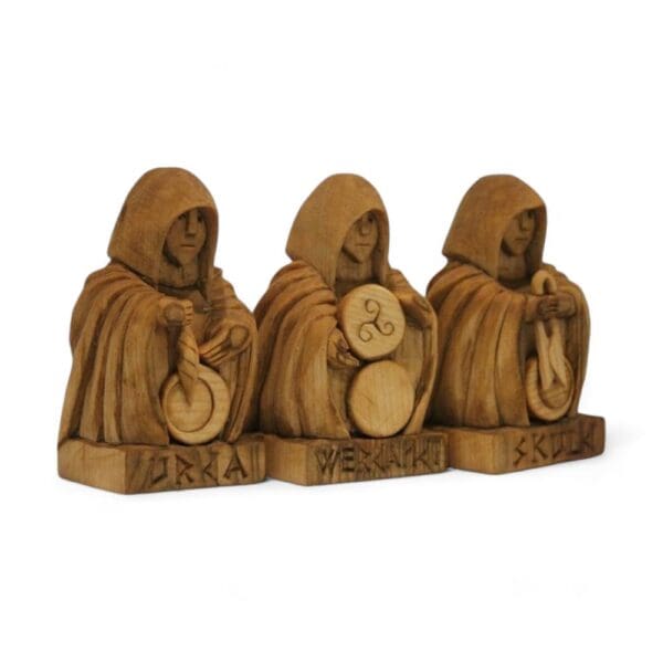 Hand Carved Wooden Figurine Norns - Wyrdraven Viking Figurines - www.wyrdraven.co.uk