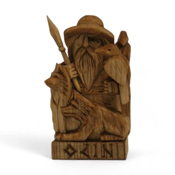 Hand Carved Wooden Figurine Odin - Wyrdraven Viking Figurines - www.wyrdraven.co.uk