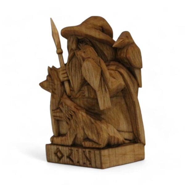 Hand Carved Wooden Figurine Odin - Wyrdraven Viking Figurines - www.wyrdraven.co.uk