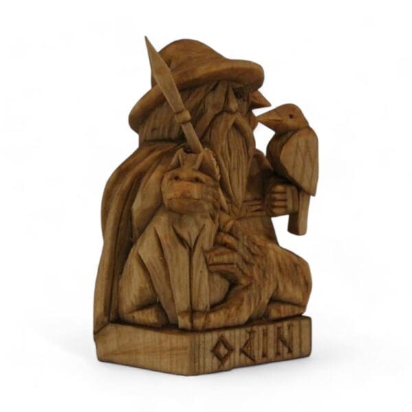 Hand Carved Wooden Figurine Odin - Wyrdraven Viking Figurines - www.wyrdraven.co.uk