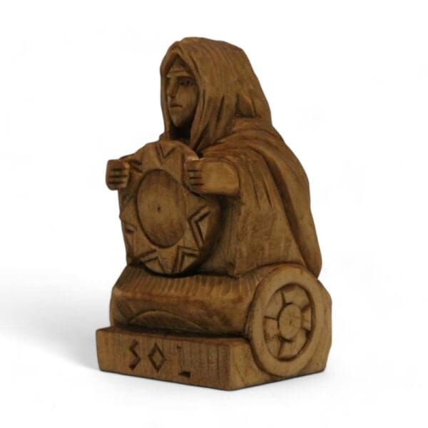 Hand Carved Wooden Figurine Sol - Wyrdraven Viking Figurines - www.wyrdraven.co.uk