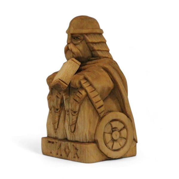 Hand Carved Wooden Figurine Thor - Wyrdraven Viking Figurines - www.wyrdraven.co.uk