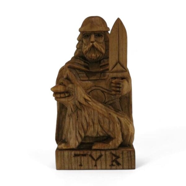 Hand Carved Wooden Figurine Tyr - Wyrdraven Viking Figurines - www.wyrdraven.co.uk