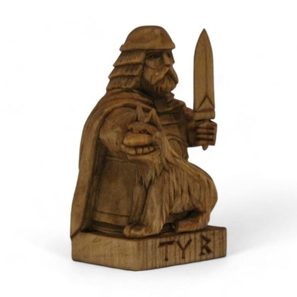 Hand Carved Wooden Figurine Tyr - Wyrdraven Viking Figurines - www.wyrdraven.co.uk