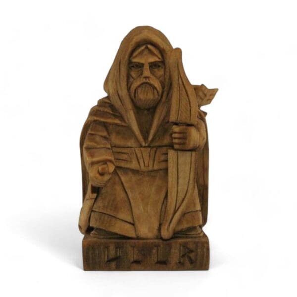 Hand Carved Wooden Figurine Ullr - Wyrdraven Viking Figurines - www.wyrdraven.co.uk