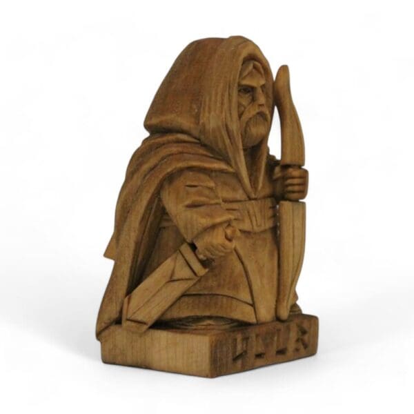 Hand Carved Wooden Figurine Ullr - Wyrdraven Viking Figurines - www.wyrdraven.co.uk