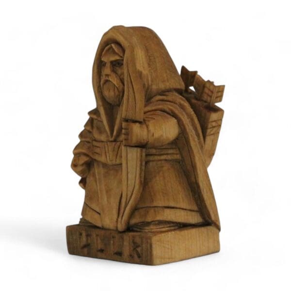 Hand Carved Wooden Figurine Ullr - Wyrdraven Viking Figurines - www.wyrdraven.co.uk