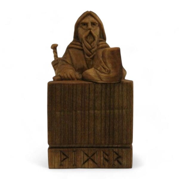 Hand Carved Wooden Figurine Vidar - Wyrdraven Viking Figurines - www.wyrdraven.co.uk