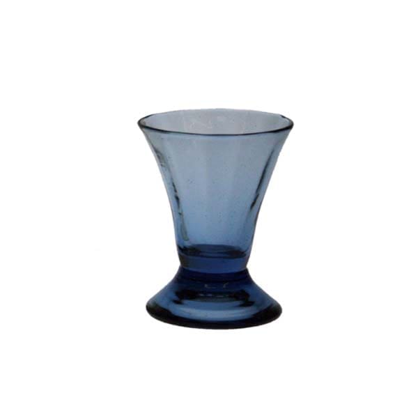 Optic Blown Shot Glass Blue - Wyrdraven Glassware - www.wyrdraven.co.uk