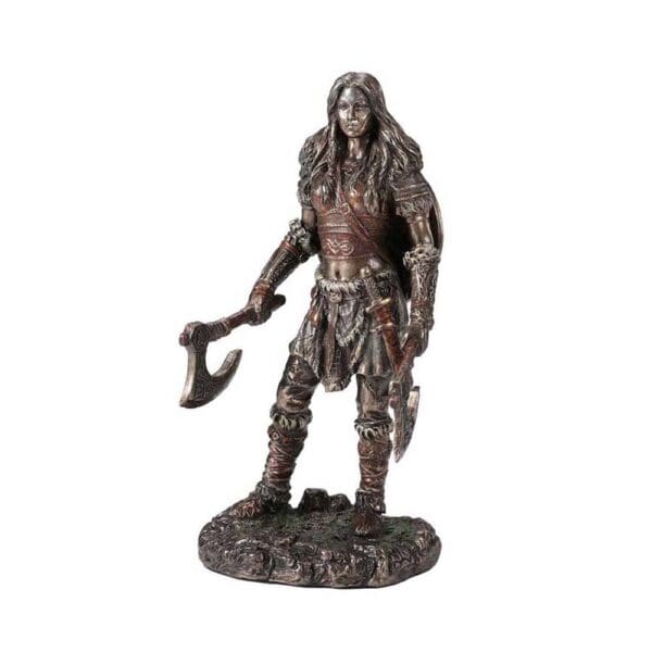 Bronze Female Viking Warrior Figurine - Wyrdraven Viking Figurines - www.wyrdraven.co.uk