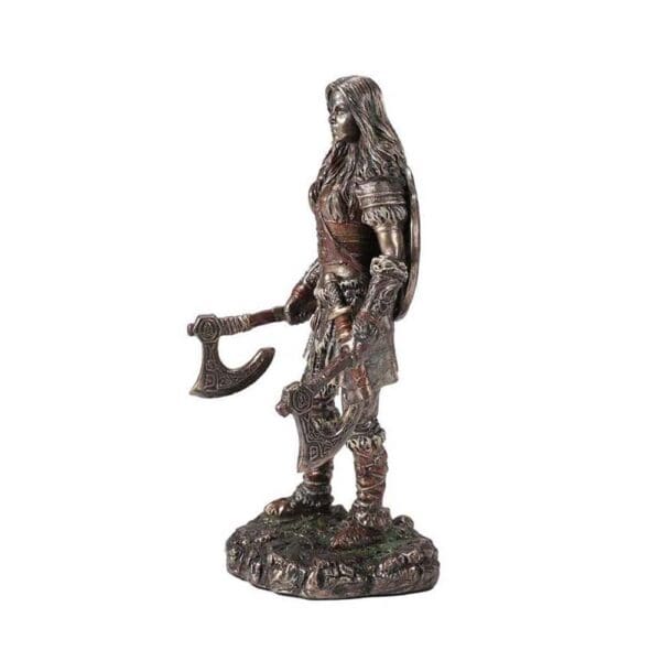 Bronze Female Viking Warrior Figurine - Wyrdraven Viking Figurines - www.wyrdraven.co.uk