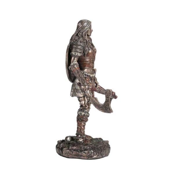 Bronze Female Viking Warrior Figurine - Wyrdraven Viking Figurines - www.wyrdraven.co.uk