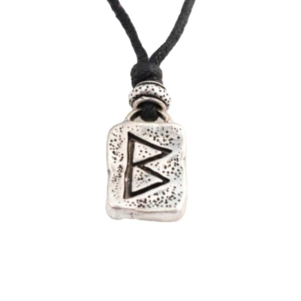 Pewter Berkano Rune Pendant - Viking Rune Pendant- Wyrdraven Jewellery - wyrdraven.co.uk