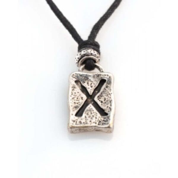 Pewter Gebo Rune Pendant - Viking Rune Pendant- Wyrdraven Jewellery - wyrdraven.co.uk