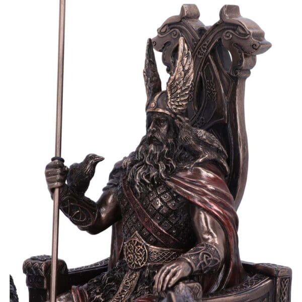 Bronze Effect Seated Odin Figurine - Wyrdraven Viking Figurines - www.wyrdraven.co.uk