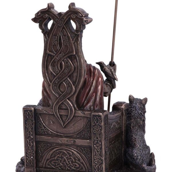 Bronze Effect Seated Odin Figurine - Wyrdraven Viking Figurines - www.wyrdraven.co.uk