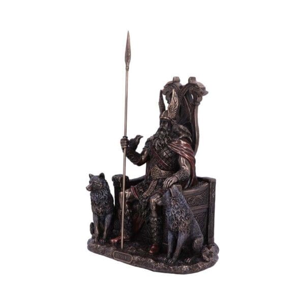 Bronze Effect Seated Odin Figurine - Wyrdraven Viking Figurines - www.wyrdraven.co.uk