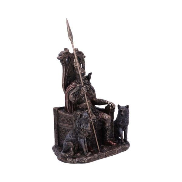 Bronze Effect Seated Odin Figurine - Wyrdraven Viking Figurines - www.wyrdraven.co.uk