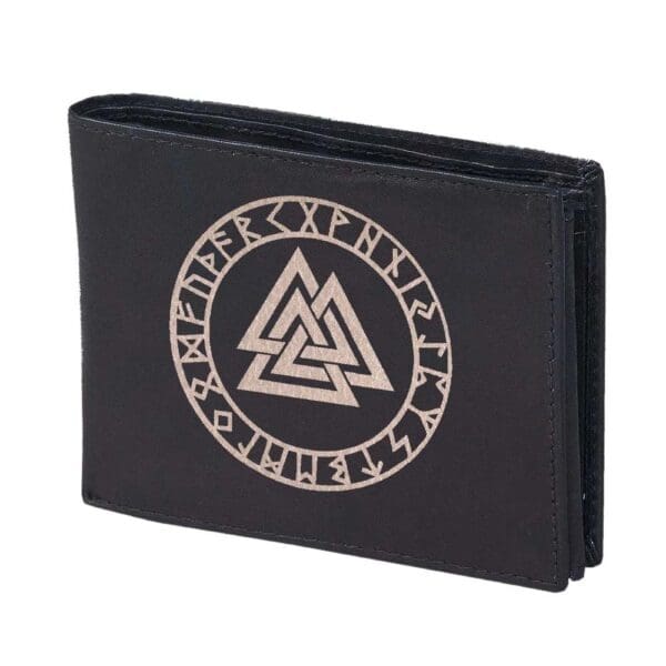 Volknut With Rune Ring Leather Wallet - Leather Wallets And Purses - Wyrdraven - www.wyrdraven.co.uk