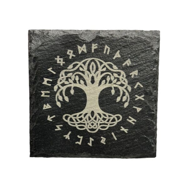 Yggdrasil Slate Coaster - Household - Wyrdraven - www.wyrdraven.co.uk