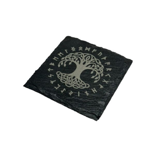 Yggdrasil Slate Coaster - Household - Wyrdraven - www.wyrdraven.co.uk