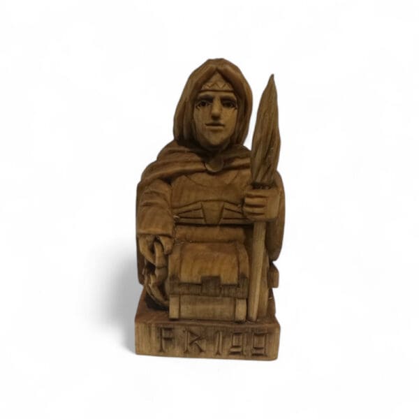 Hand Carved Wooden Figurine Frigg - Wyrdraven Viking Figurines - www.wyrdraven.co.uk